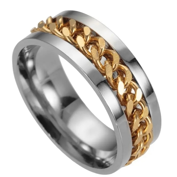 One Stainless steel rotating fidget spinner ring - Picture 3 of 3